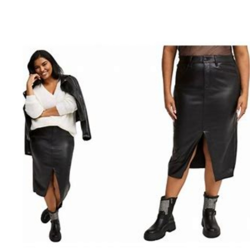 Torrid Black Vegan Leather Skirt 22